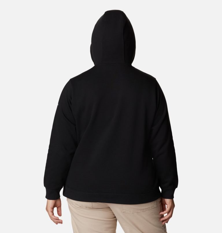 Women's Columbia Logo Hoodie Black | Plus Size CA-Z5C83